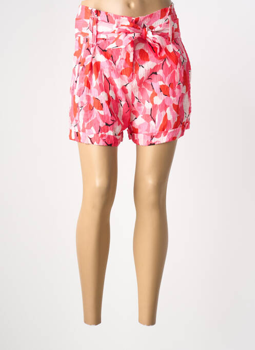 Short fermeture zippée sous rabat avec crochet taille haute rose MOLLY BRACKEN femme
