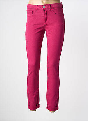Pantalon slim tissage popeline taille normale violet GEISHA femme