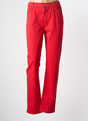 Pantalon droit stretch taille normale rouge KANOPE femme