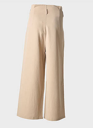 Pantalon large tissage popeline taille haute beige LILI SIDONIO femme