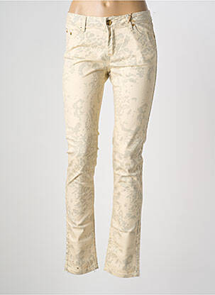 Jeans coupe slim tissage brut taille normale beige MYSTIC femme