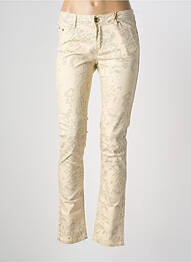 Jeans coupe slim tissage brut taille normale beige MYSTIC femme