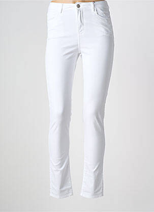 Pantalon slim tissage popeline taille normale blanc KANOPE femme