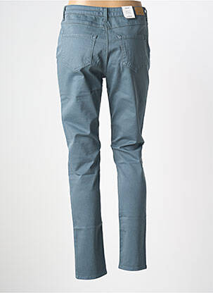 Pantalon slim tissage popeline taille normale bleu KANOPE femme