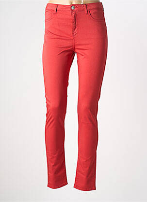 Pantalon slim tissage popeline taille normale rouge KANOPE femme
