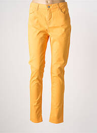 Pantalon slim tissage popeline taille normale jaune KANOPE femme