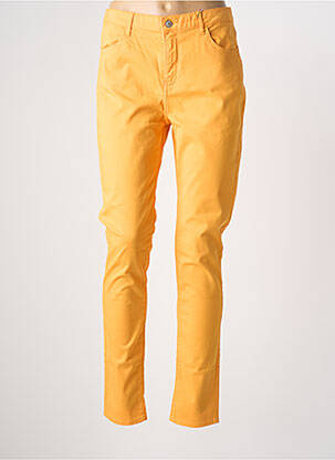 Pantalon slim tissage popeline taille normale jaune KANOPE femme