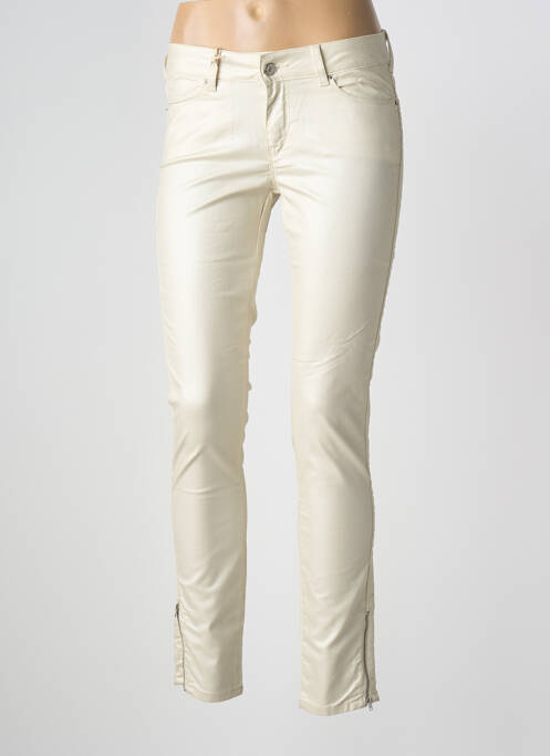 Jeans coupe slim stretch taille normale beige SCHOOL RAG femme