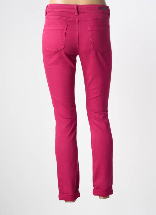 Pantalon slim tissage popeline taille normale violet GEISHA femme