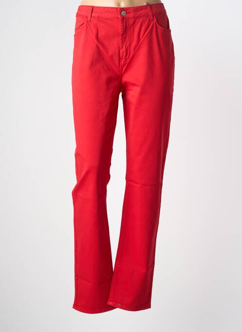 Pantalon droit stretch taille normale rouge KANOPE femme
