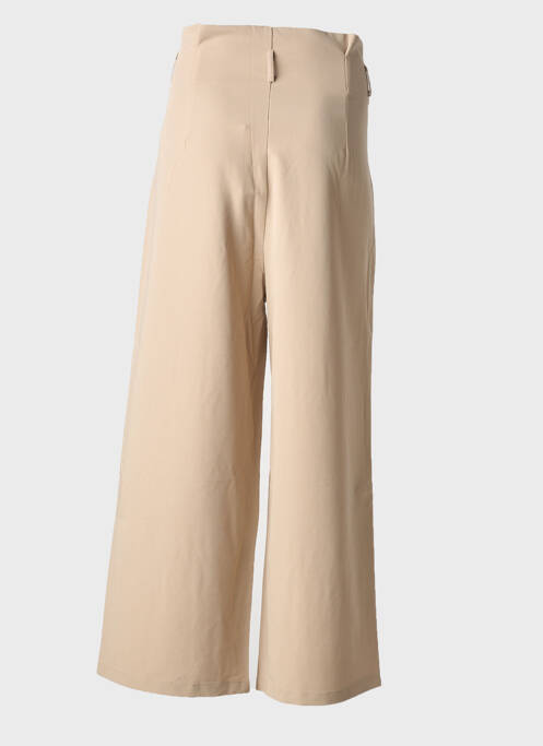 Pantalon large tissage popeline taille haute beige LILI SIDONIO femme