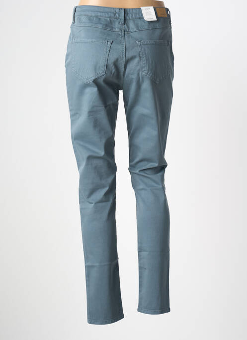 Pantalon slim tissage popeline taille normale bleu KANOPE femme