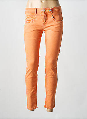 Jeans coupe slim stretch taille basse orange STREET ONE femme