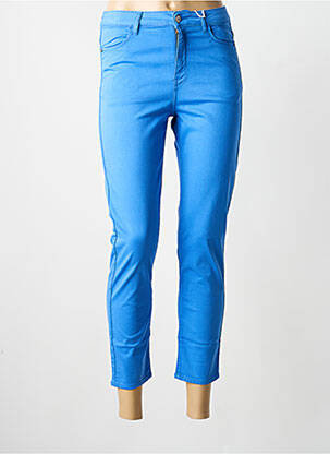 Pantalon 7/8 tissage popeline taille normale bleu KANOPE femme