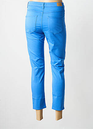 Pantalon 7/8 tissage popeline taille normale bleu KANOPE femme