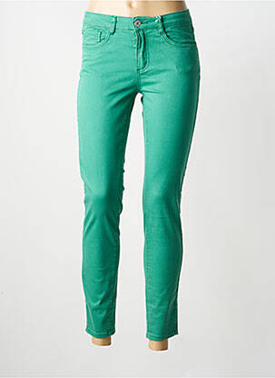 Pantalon 7/8 stretch taille normale vert GEISHA femme