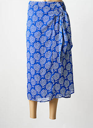 Jupe longue tissage crêpe bleu MOLLY BRACKEN femme