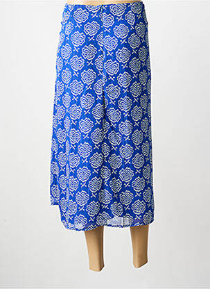 Jupe longue tissage crêpe bleu MOLLY BRACKEN femme