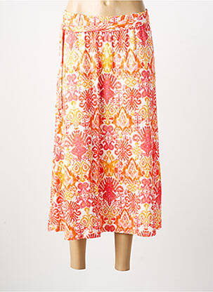 Jupe longue imprimé fantaisie orange GEISHA femme