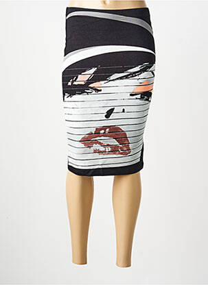 Jupe mi-longue stretch noir STREET ONE femme
