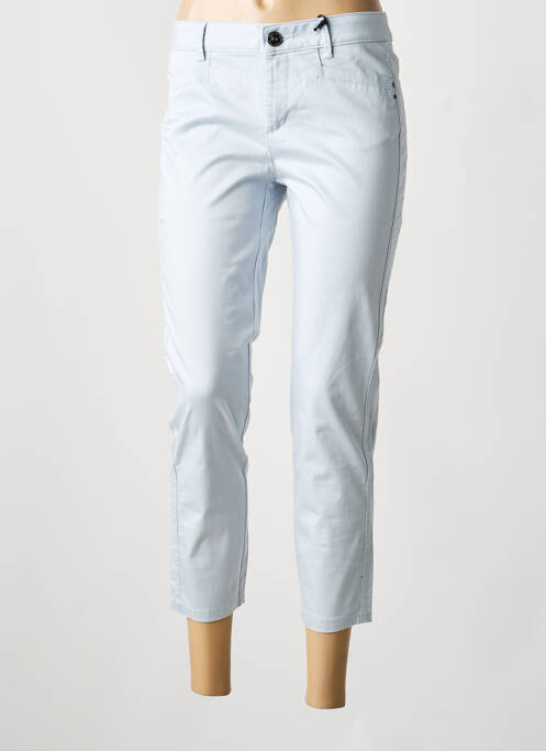 Pantalon 7/8 tissage popeline taille basse bleu STREET ONE femme
