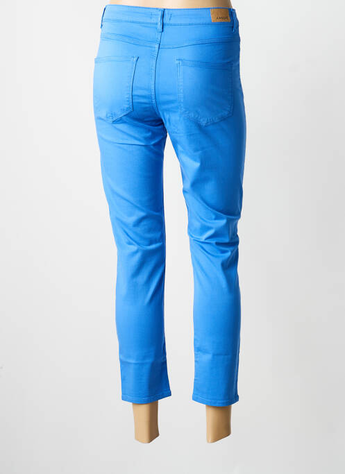 Pantalon 7/8 tissage popeline taille normale bleu KANOPE femme