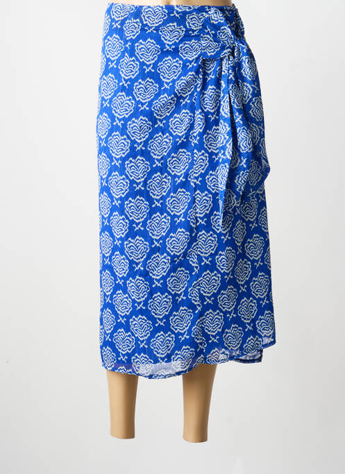 Jupe longue tissage crêpe bleu MOLLY BRACKEN femme