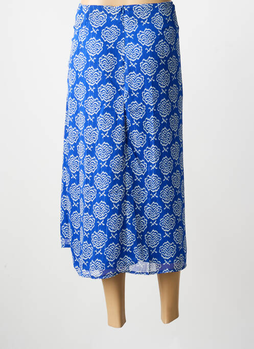 Jupe longue tissage crêpe bleu MOLLY BRACKEN femme