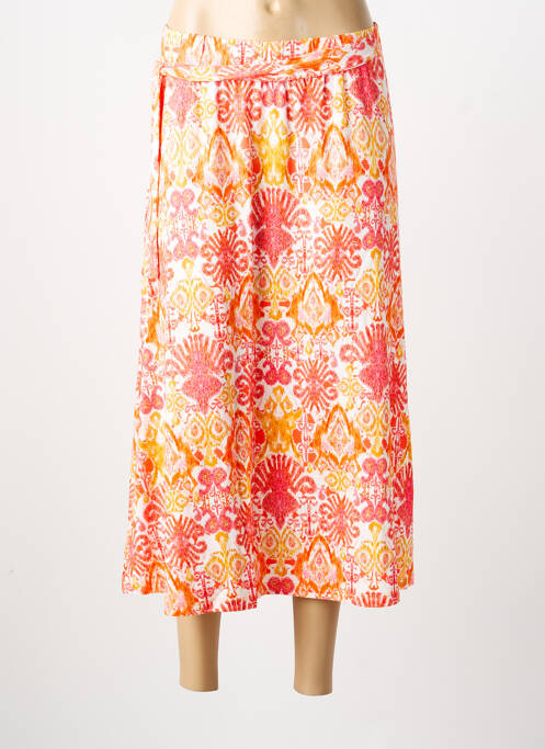 Jupe longue imprimé fantaisie orange GEISHA femme