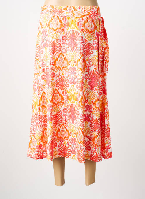 Jupe longue imprimé fantaisie orange GEISHA femme