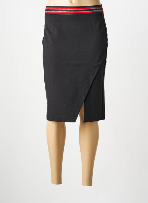 Jupe mi-longue taille haute noir STREET ONE femme