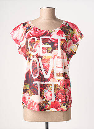 T-shirt stretch manches courtes rouge MOLLY BRACKEN femme