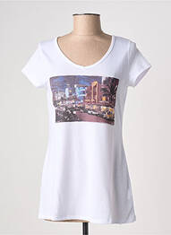 T-shirt imprimé fantaisie manches courtes blanc TRUE LEGEND femme