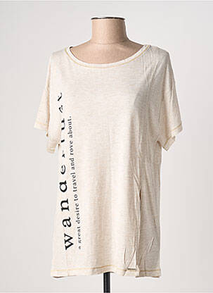 T-shirt coupe droite manches courtes beige COQUELICOT femme