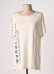 T-shirt coupe droite manches courtes beige COQUELICOT femme