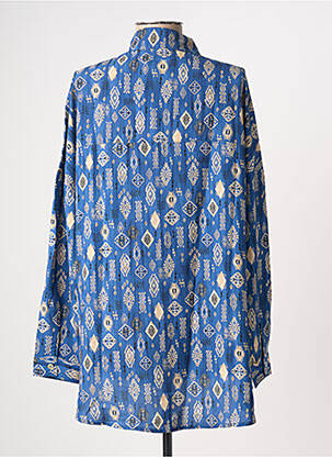 Chemisier tissage crêpe manches longues bleu MOLLY BRACKEN femme