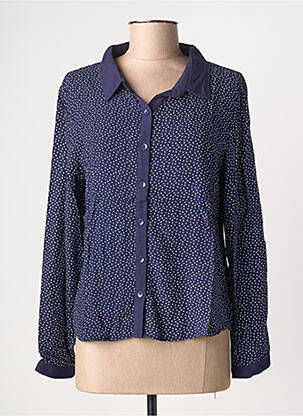 Chemisier coupe cintrée manches longues bleu MOLLY BRACKEN femme