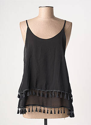 Top manches bretelles ajustables fines bretelles noir MOLLY BRACKEN femme