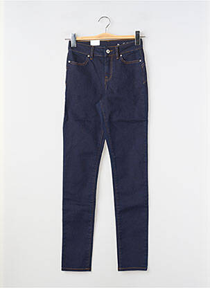 Jeans skinny tissage brut taille haute bleu KANOPE femme