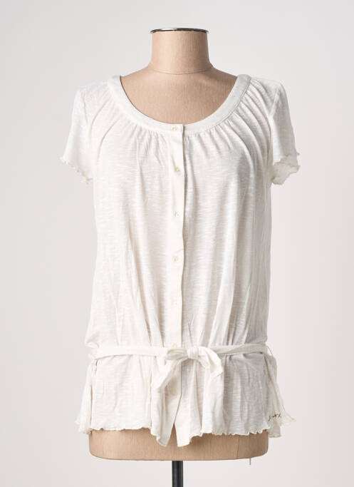 Top tissage jersey manches courtes beige SCHOOL RAG femme