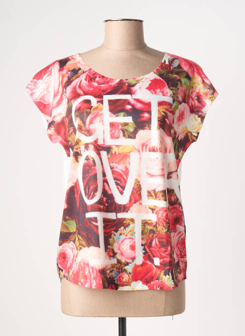 T-shirt stretch manches courtes rouge MOLLY BRACKEN femme