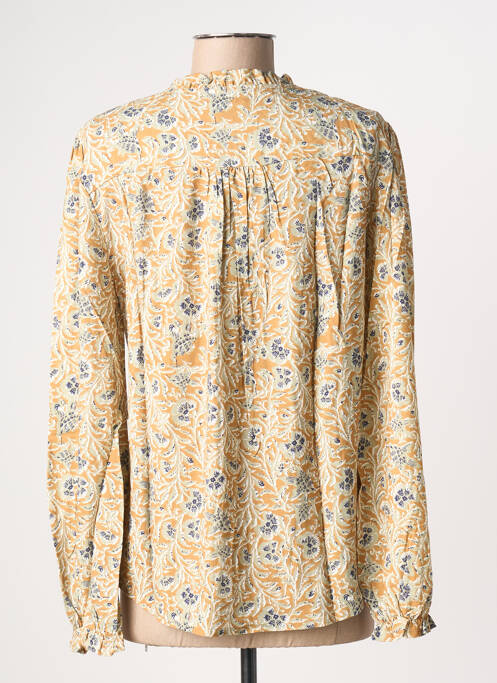 Chemisier imprimé fleurs manches longues beige KANOPE femme