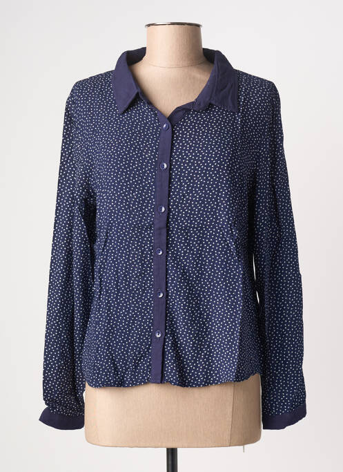 Chemisier coupe cintrée manches longues bleu MOLLY BRACKEN femme