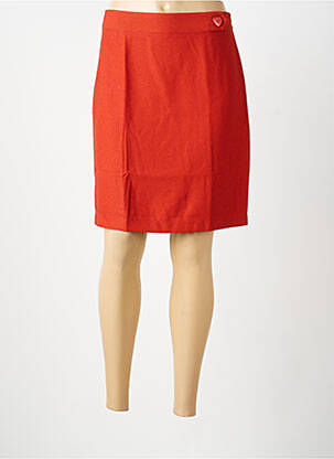 Jupe courte coupe droite orange MOLLY BRACKEN femme