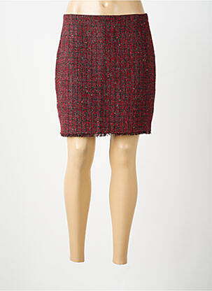 Jupe courte tissage tweed rouge MOLLY BRACKEN femme