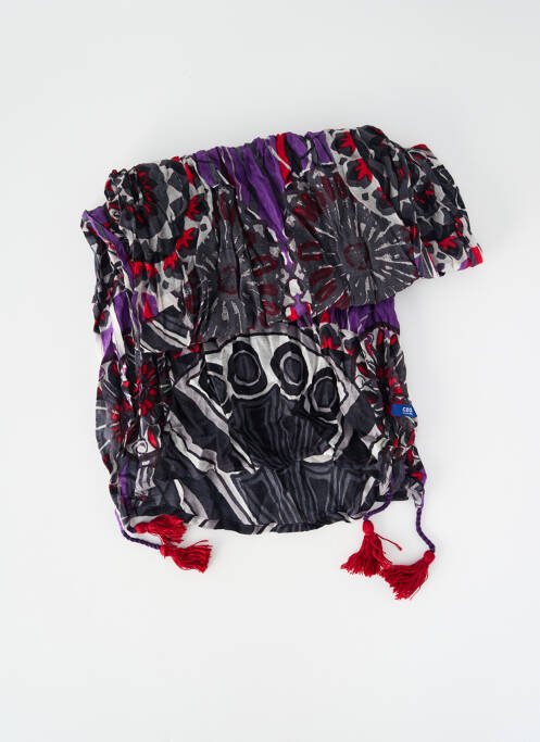 Foulard tissage popeline violet CECIL femme