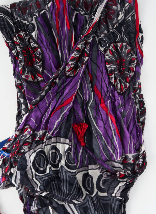 Foulard tissage popeline violet CECIL femme