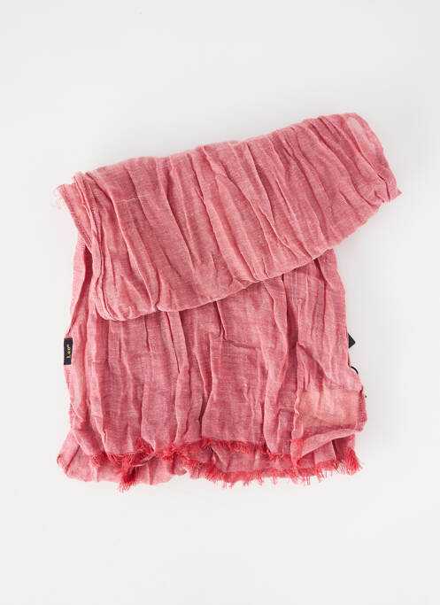 Foulard finition franges rouge LEE femme