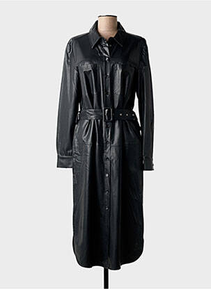 Robe mi-longue manches longues manches longues noir AUREL femme