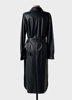 Robe mi-longue manches longues manches longues noir AUREL femme